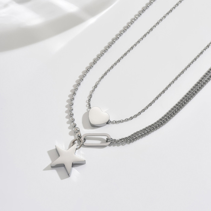 Wholesale Pearl & Steel Layered Necklace