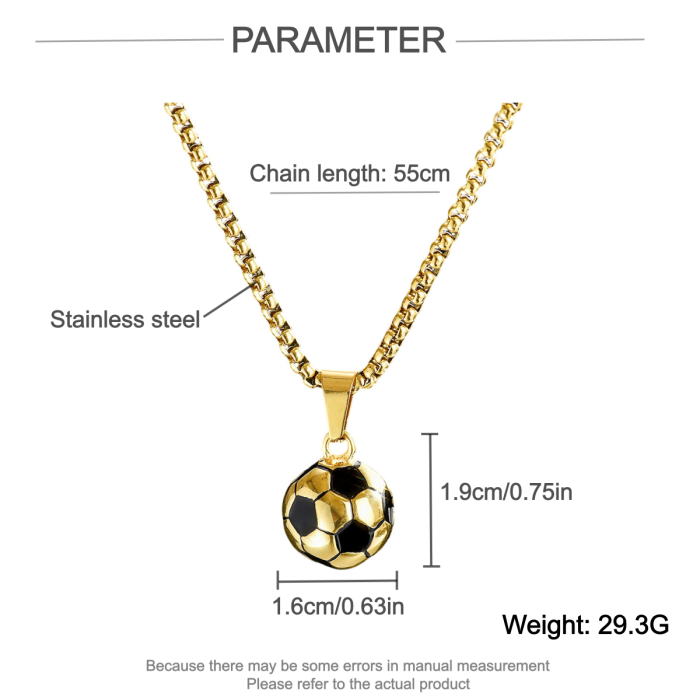 Wholesale Stainless Steel Soccer Ball Pendant