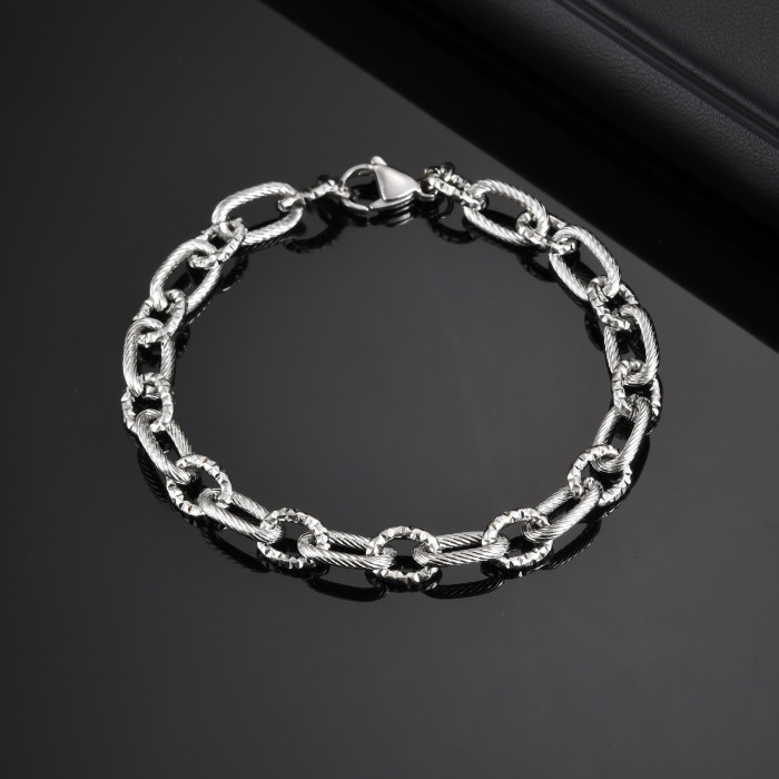 Wholesale Stainless Steel Embossed Loop Bracelet