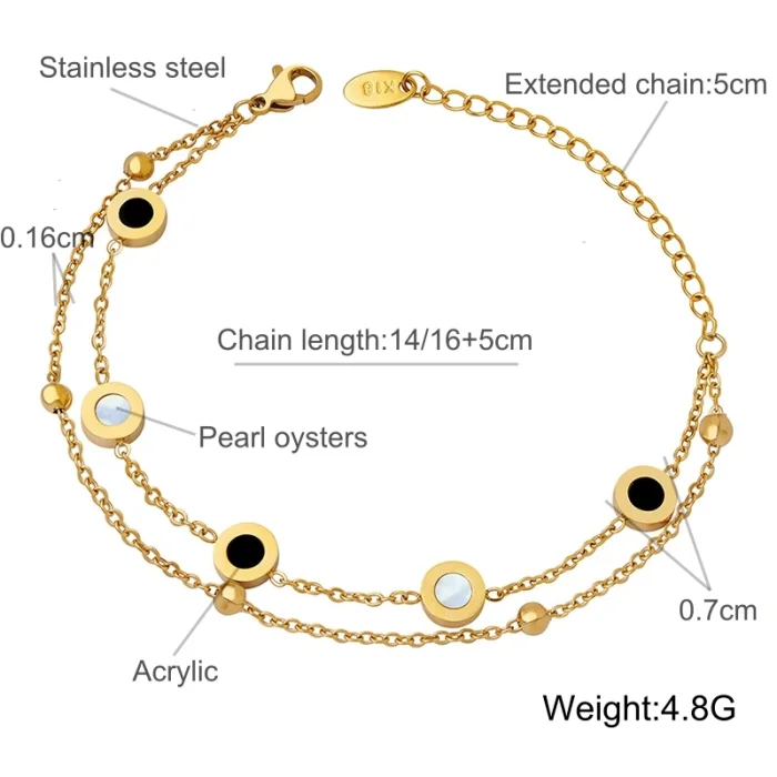 Wholesale Stainless Steel Onyx & White Stone Bracelet