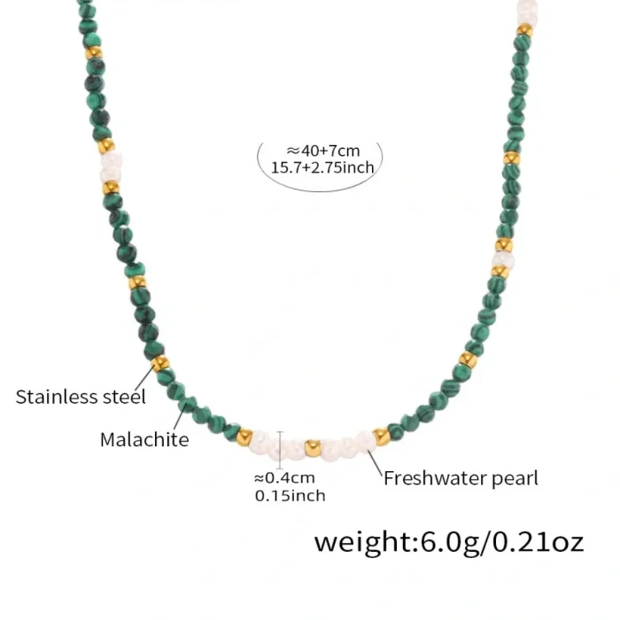 Wholesale Handmade Malachite Pearl Necklace