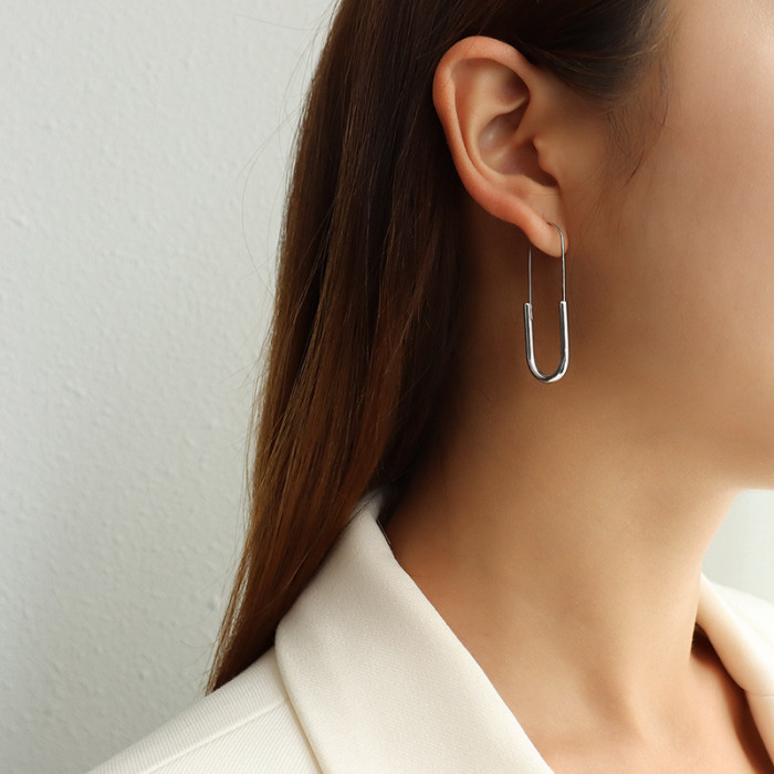 Wholesale Stainless Steel Gold U Hoop Earrings