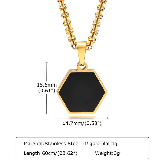 Wholesale Stainless Steel Hexagonal Enamel Pendant