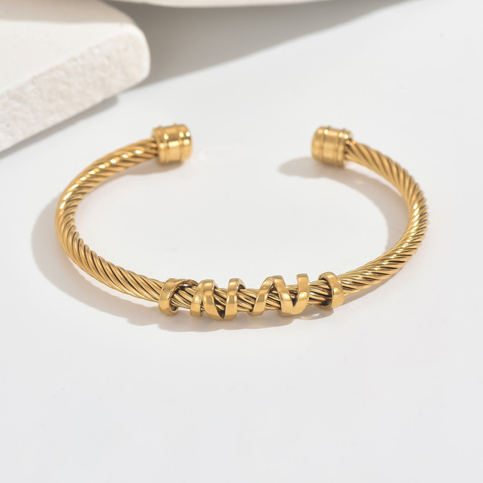 Wholesale Vintage Twisted Cable Wire Cuff Bracelet