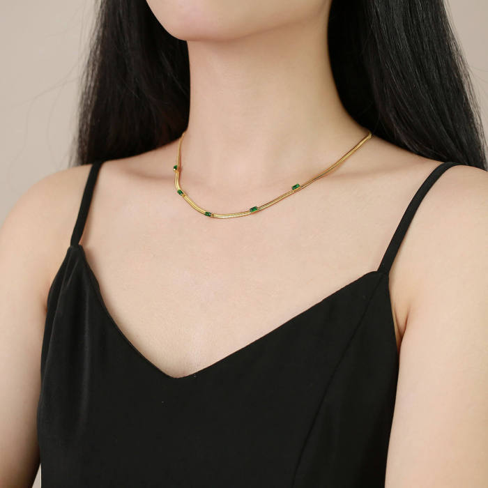 Wholesale Stainless Steel Snake Chain Bracelet Necklace Set