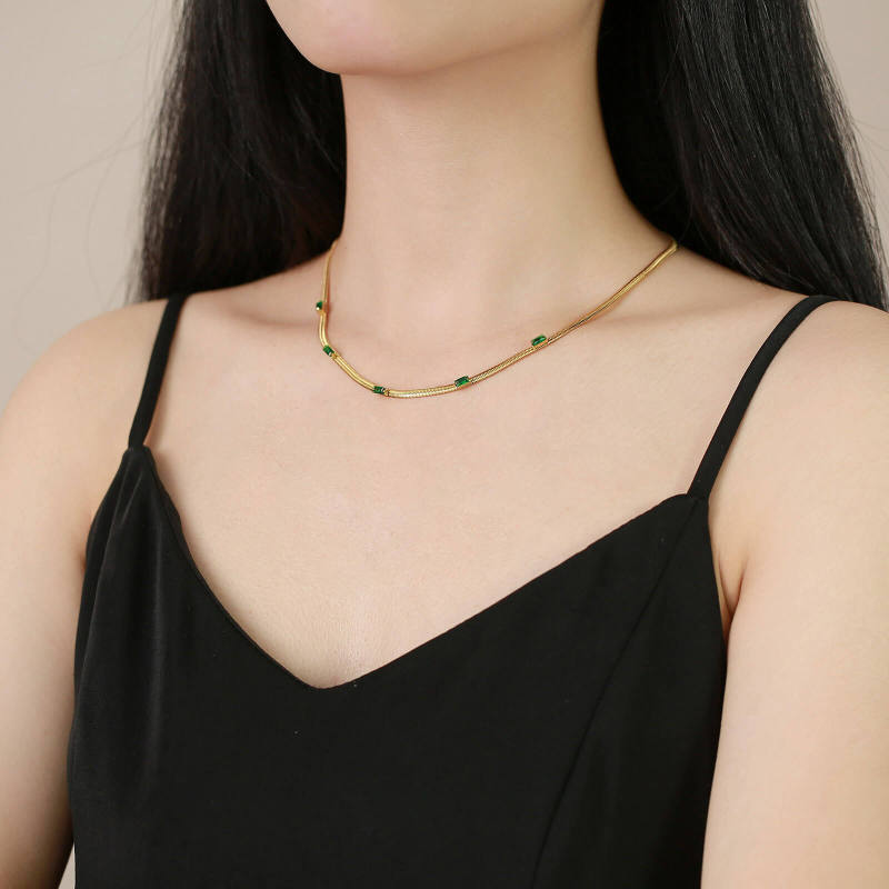 Wholesale Stainless Steel Snake Chain Bracelet Necklace Set