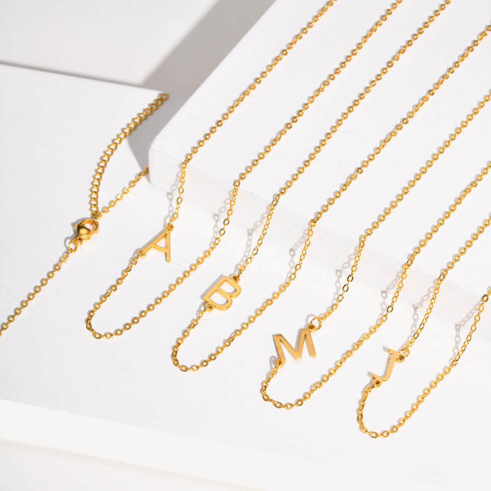 Wholesale Stainless Steel Initial Necklace