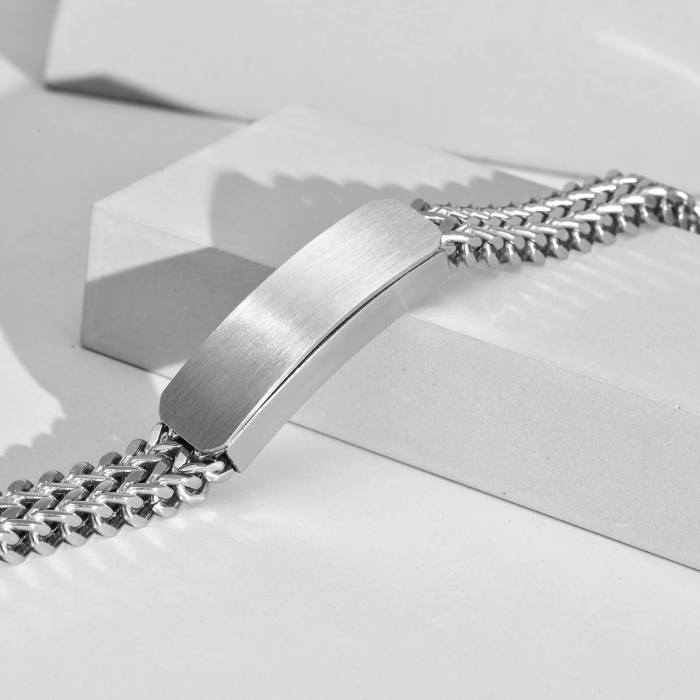 Wholesale Stainless Steel Engravable Double Franco Chain Bracelet