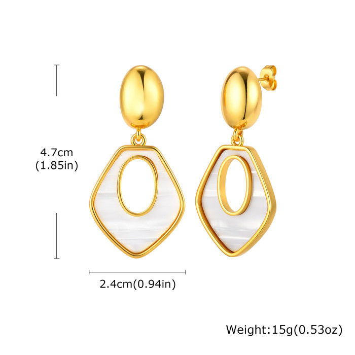 Wholesale Vintage Stainless Steel Shell Earrings
