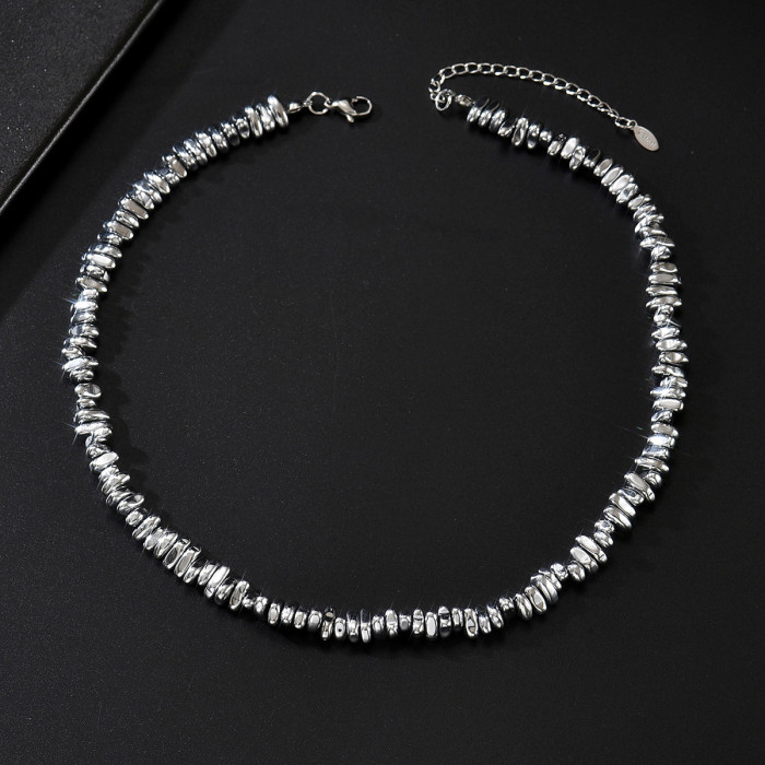 Wholesale Unisex Liquid Metal Beaded Necklace