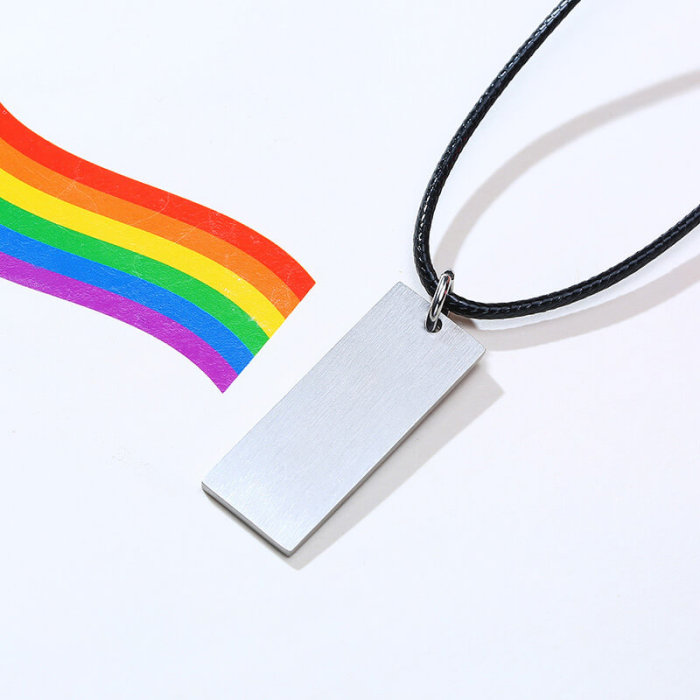 Wholesale Stainless Steel Pride Dog Tag Rectangular Pendant