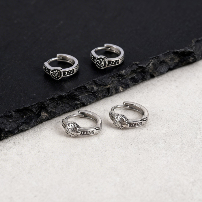 Wholesale Stainless Steel Viking Hoop Earrings