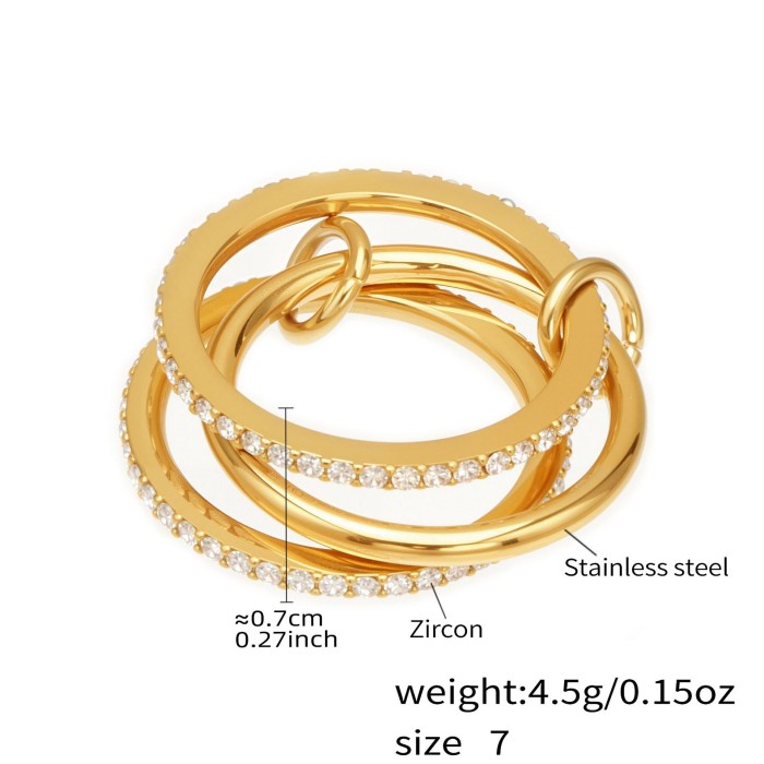 Wholesale Stainless Steel Gold Stacking Rings Set