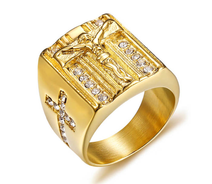 Wholesale Stainless Steel Jesus Crucifix Cross Ring