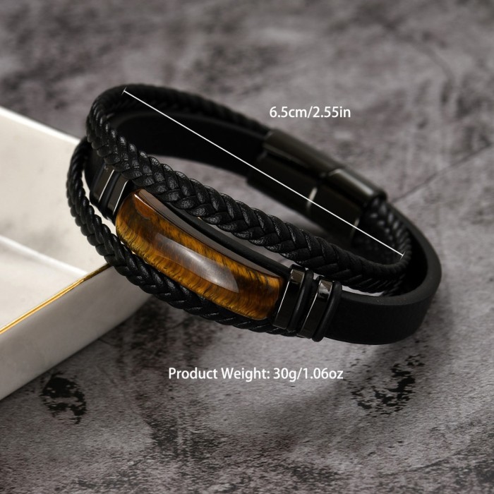 Wholesale Men's Triple Layer Leather Bracelet