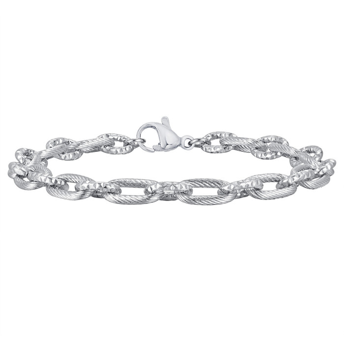 Wholesale Stainless Steel Embossed Loop Bracelet
