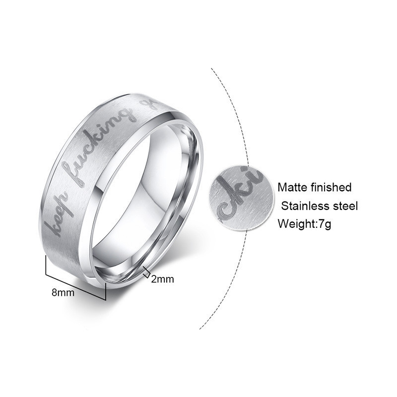 Wholesale Stainless Keep Fucking Going Men Ring