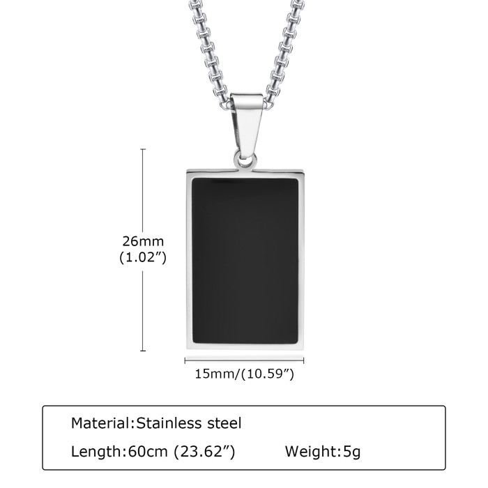 Wholesale Stainless Steel Men Rectangular Pendants