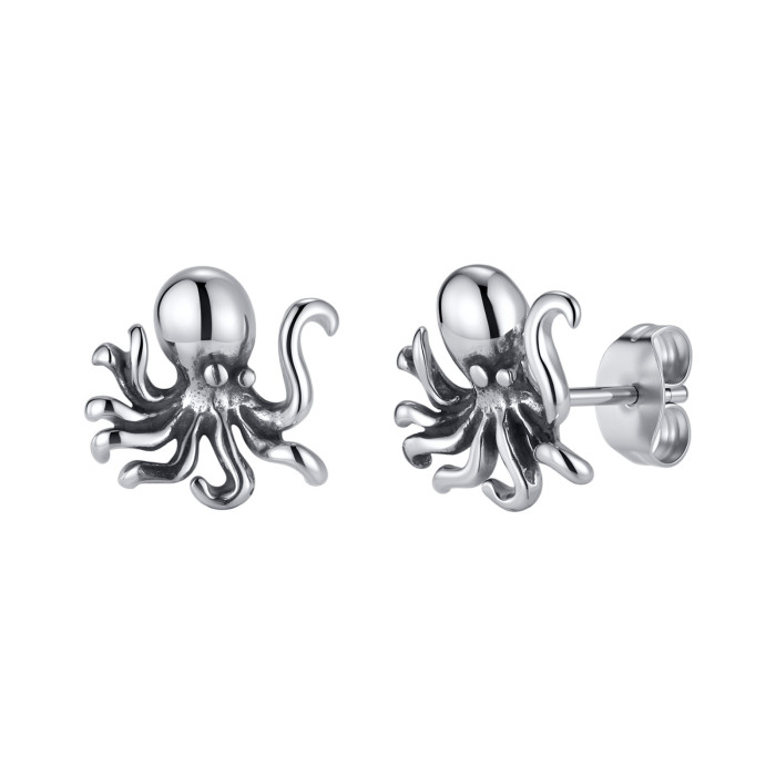 Wholesale Stainless Steel Octopus Stud Earrings