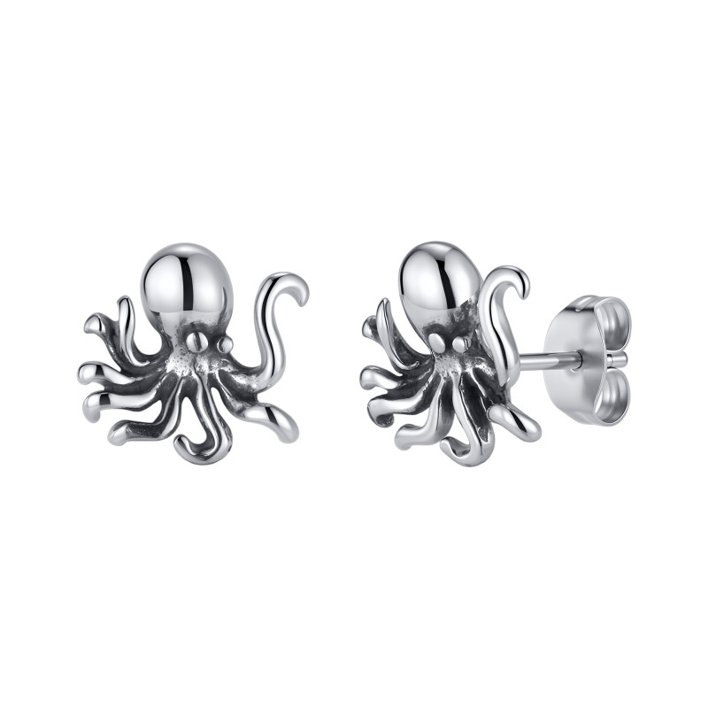 Wholesale Stainless Steel Octopus Stud Earrings