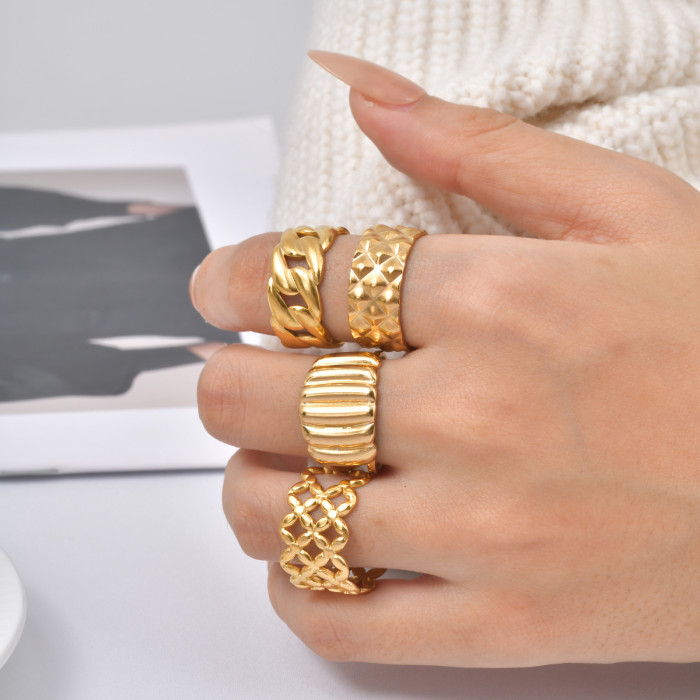 Wholesale Gold Chunky Open Rings