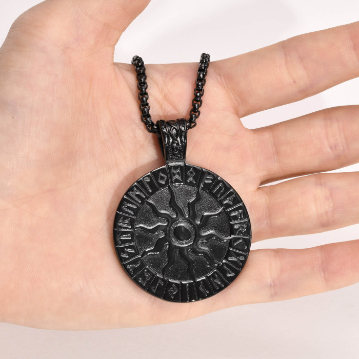 Wholesale Stainless Steel Viking Sun Rune Pendant