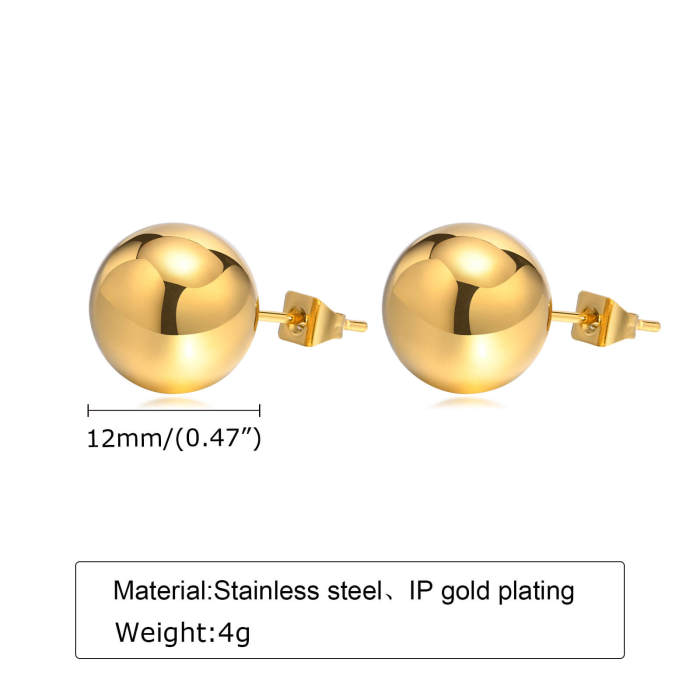 Wholesale Stainless Steel Gold Bead Stud Earring