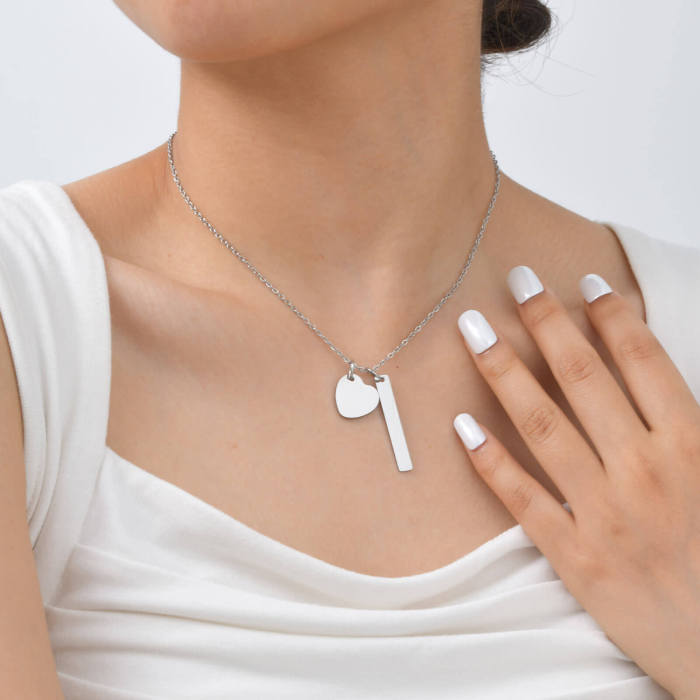 Wholesale Stainless Steel Engravable Bar Necklace