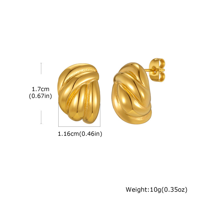 Gold Plated Knot Stud Earrings Wholesale