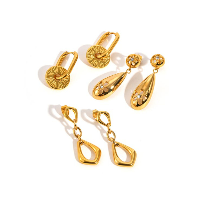 Wholesale 18K Gold Plated Stainless Steel Earrings Set