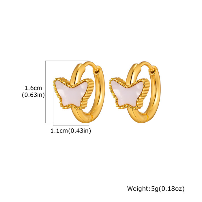 Wholesale Gold Hoop Earrings with Flower & Butterfly