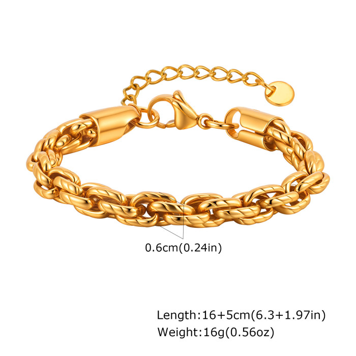 Wholesale Stainless Steel Men Rope Chain Bracelet