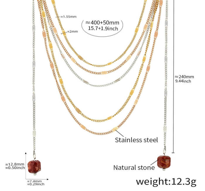 Wholesale Stainless Steel Multi-Layered Chain Necklace