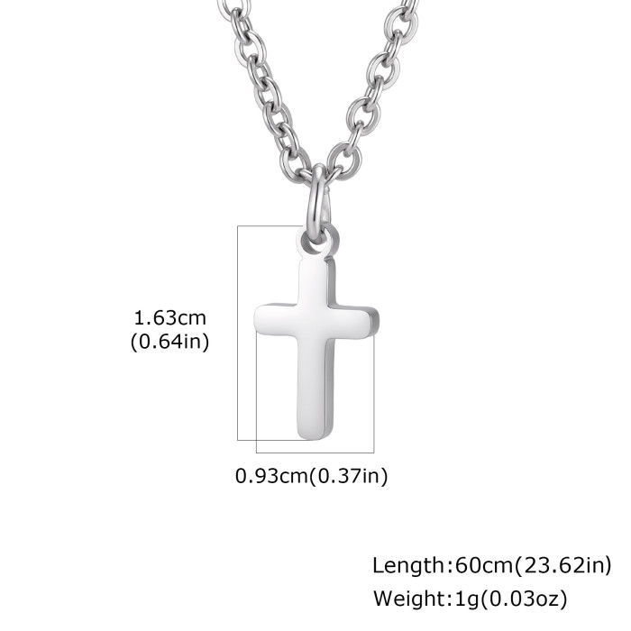 Wholesale Stainless Steel Plain Cross Pendant Necklace