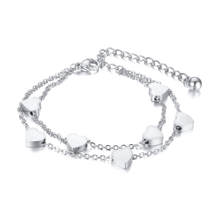 Wholesale Stainless Steel Heart Bracelet and Anklet