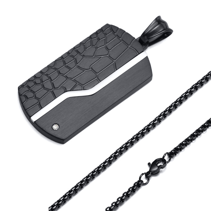 Wholesale Stainless Steel Thin Line Crocodile Dog Tag Pendant