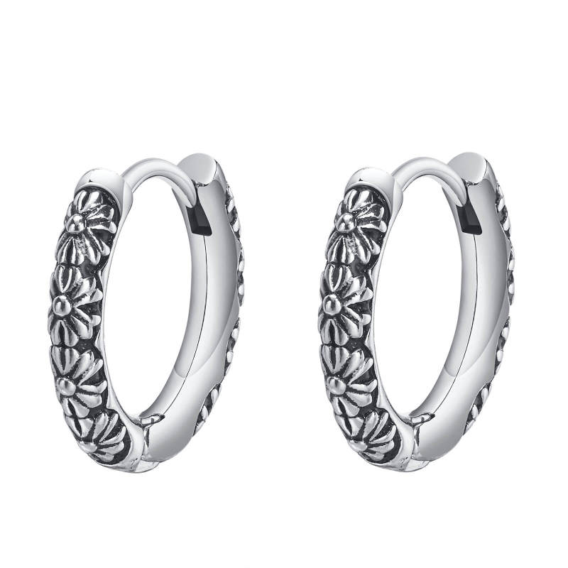 Wholesale Stainless Steel Punk Daisy Huggie Earring