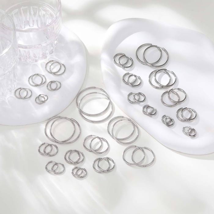Wholesale Stainless Steel 2.5mm Women Hoop Earrings