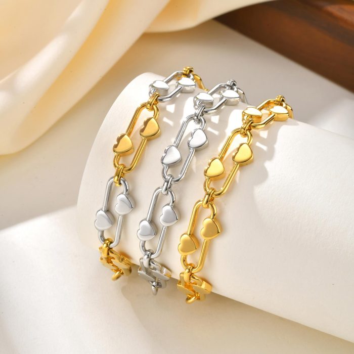 Wholesale Stainless Steel Chain with Heart Bracelet