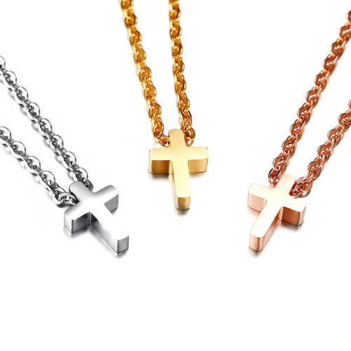 Wholesale Stainless Steel Classic Tiny Cross Necklace