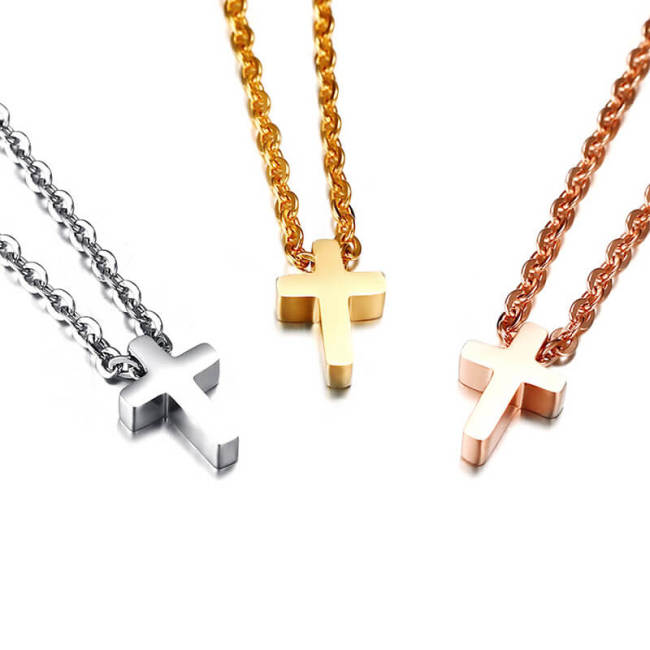 Wholesale Stainless Steel Classic Tiny Cross Necklace