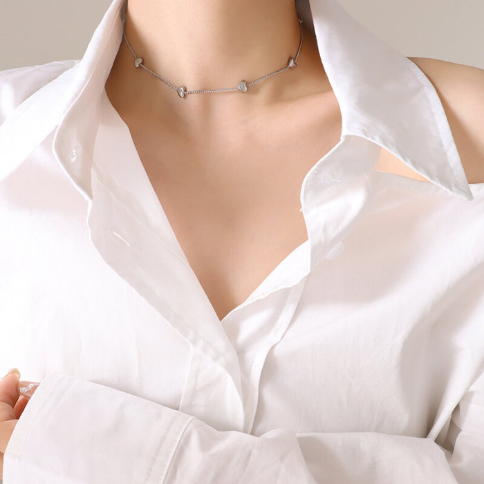 Wholesale Stainless Steel Heart Combo Bracelet & Necklace