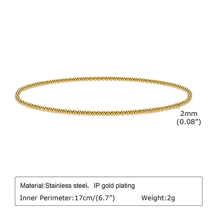 Wholesale Stainless Steel Gold Beads Bracelet