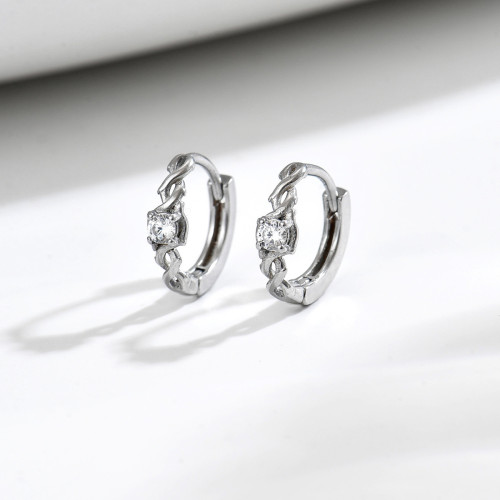Wholesale Stainless Steel Twisted Vine Hoop Earrings