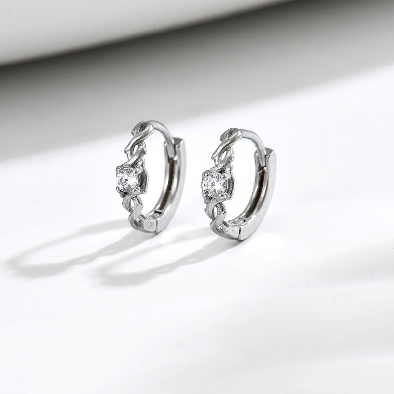 Wholesale Stainless Steel Twisted Vine Hoop Earrings