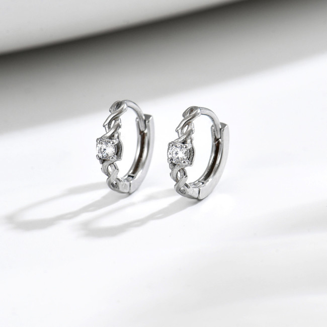 Wholesale Stainless Steel Twisted Vine Hoop Earrings