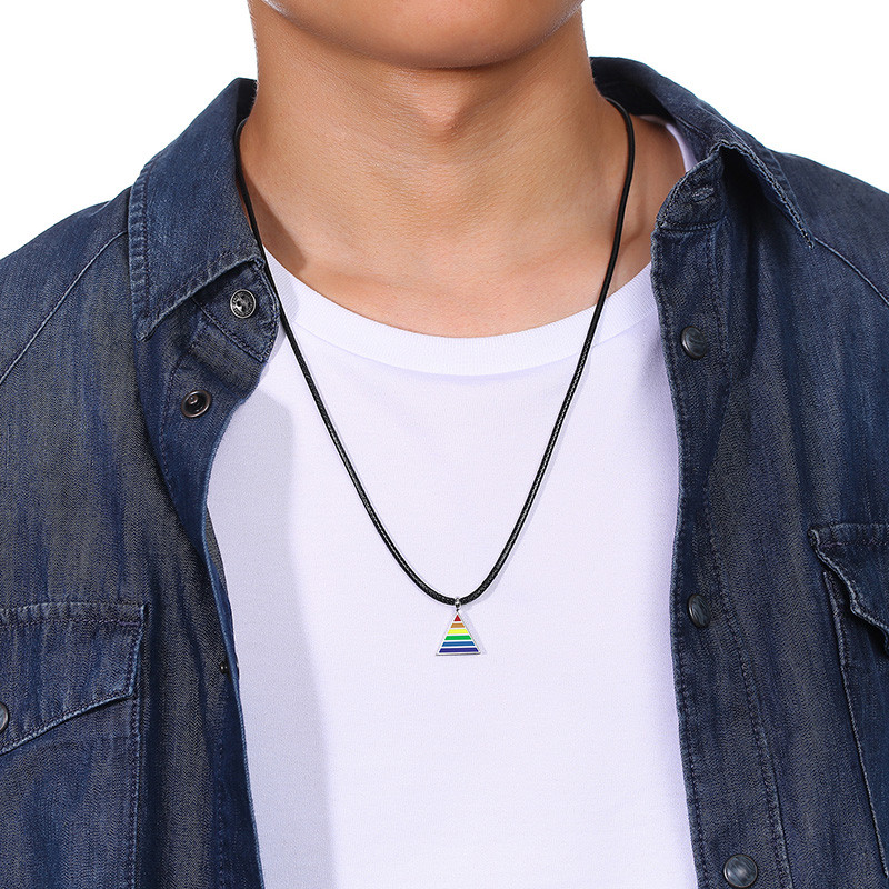 Wholesale Stainless Steel LGBT Rainbow Necklace