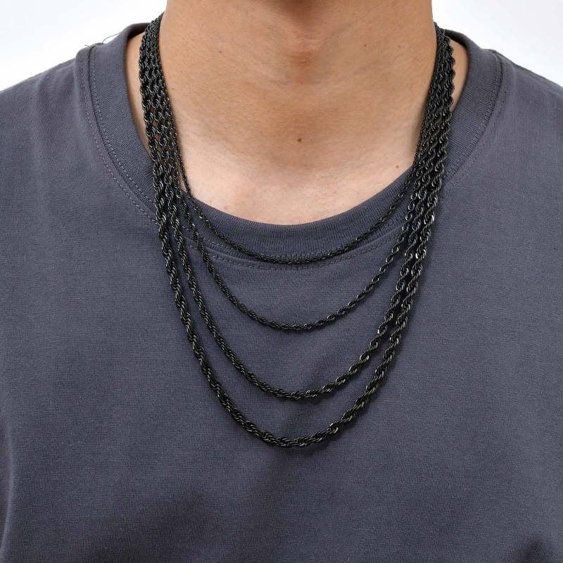 Wholesale Stainless Steel Black Rope Necklace for Him