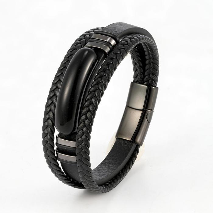 Wholesale Men's Triple Layer Leather Bracelet