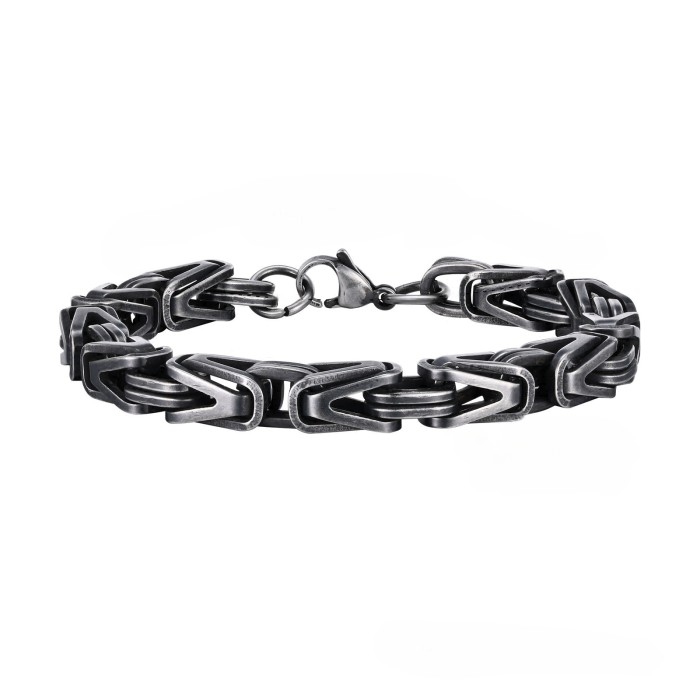 Wholesale Stainless Steel V-Shaped Byzantine Chain Bracelets